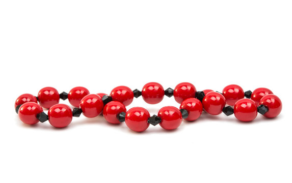 Red Beads Isolated