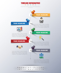 timeline infographics with icons set. vector. illustration.