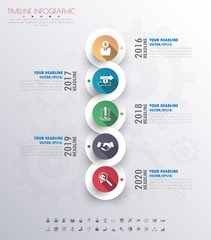 timeline infographics with icons set. vector. illustration.