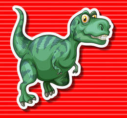 Obraz premium Green T-Rex running alone