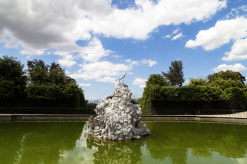 Fountain Neptune in Boboli Gardens in Florence, Italy,Tuscany, Europe
