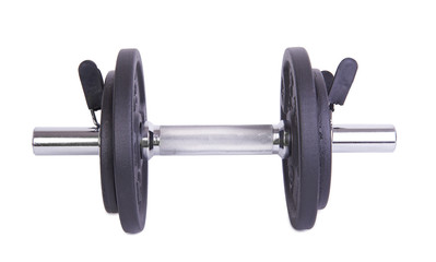 Fototapeta na wymiar Dumbbells weights isolated on white background