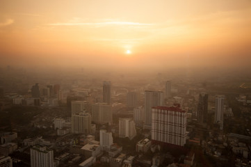 Fototapeta premium View from the tower Baiyoke Sky in Bangkok