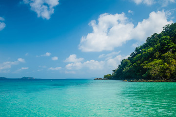 Perfect beautiful scene of deep turquoise water at Koh Chang Isl