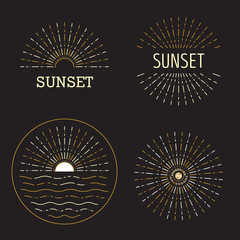 Vector sunset outline logo