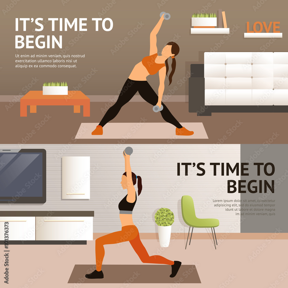 Poster woman home workout