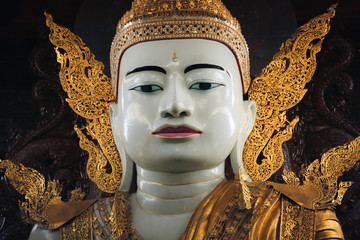 The beautiful Budda sculpture in Ngahtatgyi Paya, Yangon (Rangoon), Myanmar