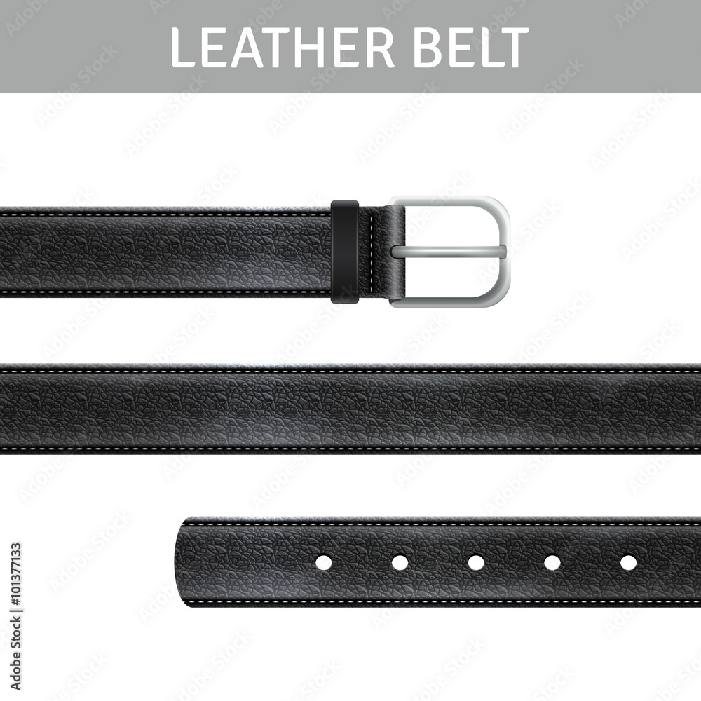 Sticker Leather Belt Set