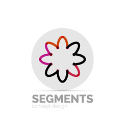 Abstract geometric linear hipster floral icon, frame design, flat style