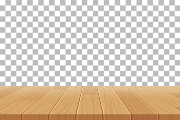 vector wood table top on isolated background