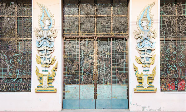 Door to monastery in Myanmar