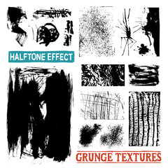 Grunge Halftone Drawing Textures