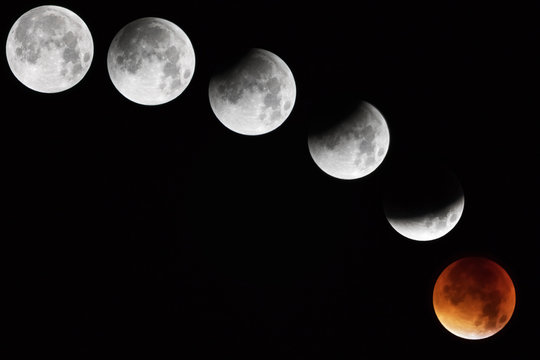 Evolution to the total eclipse of september 2015. Composite photo till total eclipse.