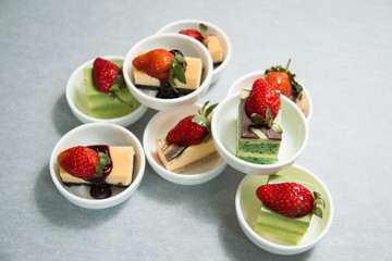 Mini cake on the table for the buffet