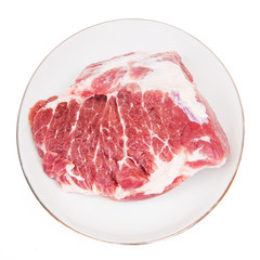 Crude meat on a white backgrounds