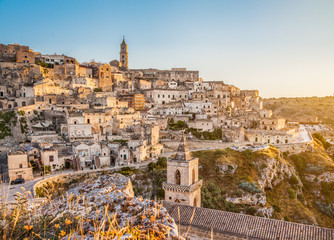 Ancient town of Matera at sunrise, Basilicata, Italy