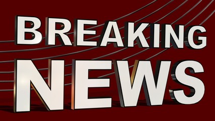 Fototapeta premium 3D illustration of a breaking news TV screen 