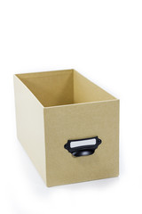 brown storage box isolated on white background