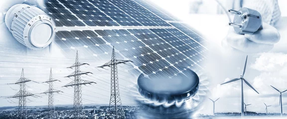 Foto op Plexiglas Nachhaltige Versorgung mit Strom und Gas durch Erneuerbare Energie © gopixa
