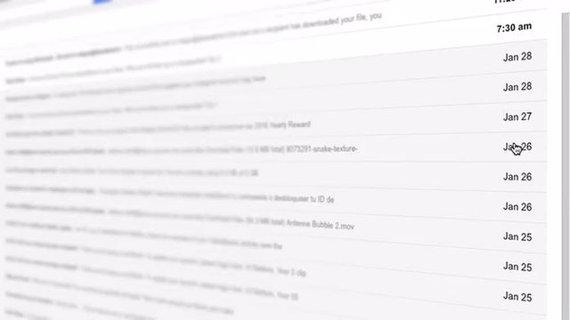4K: Email Inbox. Receiving And Opening An E-mail