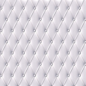 The white leather texture of the skin quilted sofa