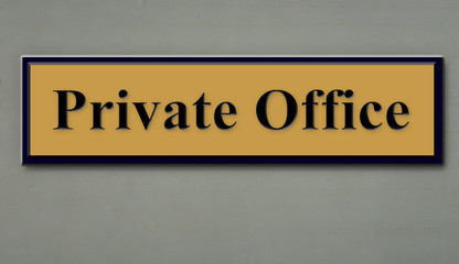 Gold wall sign: Private Office