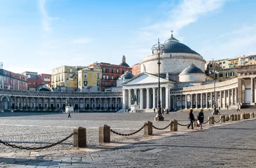 Fotobehang San Francesco di Paola, Plebiscito Square in Naples, Italy © ilolab