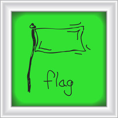 Simple doodle of a flag