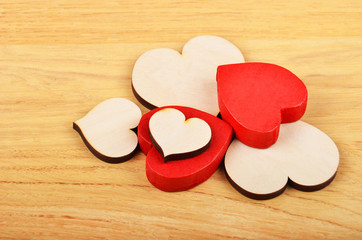 Heart on wooden background