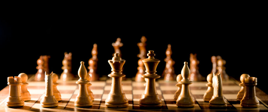 chess game made of valuable wood
