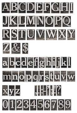 old metal letters alphabet