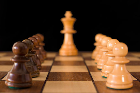 chess game made of valuable wood