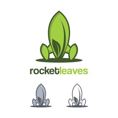 Rocket Logo - Leaf And Rocket Design Logo Vector