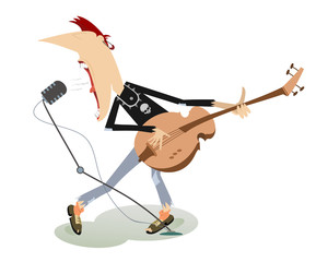 Let be where rock . Guitarist is playing music with great inspiration
