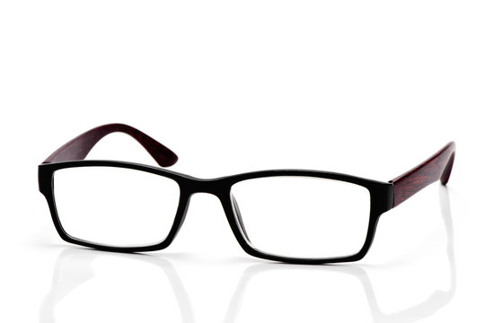 plastic and wooden rimmed eyeglasses