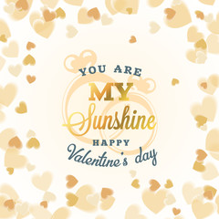 Valentines Day Greeting Card or Poster Design Template. Vintage Typographic Design and Abstract Vector Background. Happy Valentines Day Background