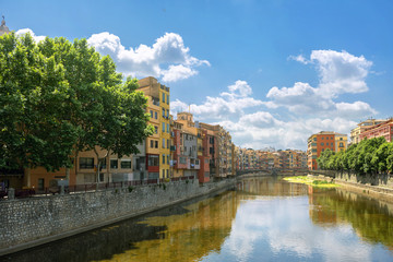 Colorful houses in Girona, Catalonia, Spain