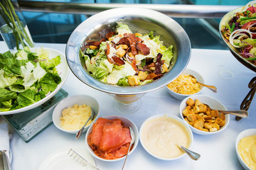 The italian salad from a salami, macaroni and cheese