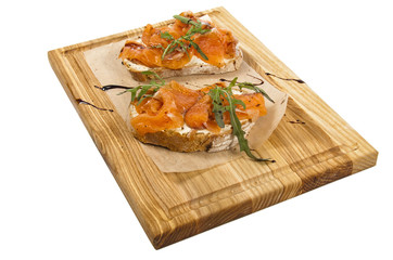 Bruschetta with salmon
