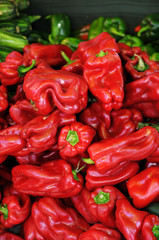 Fresh Red Paprika sold al the market 