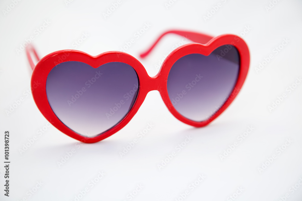 Wall mural heart shaped sunglasses