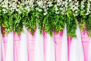 Beautiful flowers background for wedding scene