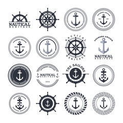 sailor anchor theme - obrazy, fototapety, plakaty