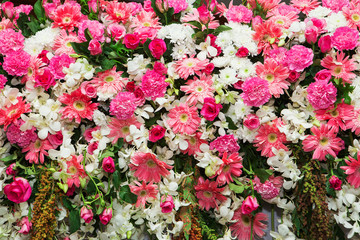 Beautiful flowers background for wedding scene