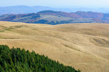 Mountain landscape backgroud on fall. Horizontal mountain autumn