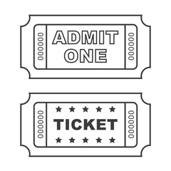 Obraz premium Outline vintage cinema tickets. 