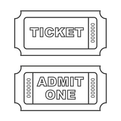 Naklejka premium Outline vintage cinema tickets. 