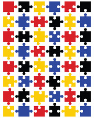 Naklejka premium Separate pieces of colorful puzzle, vector illustration