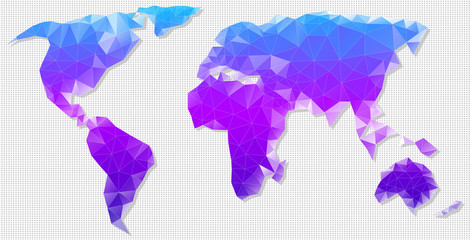Vector polygon map of the world