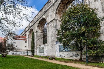 Fototapeta na wymiar Aguas Livres Aqueduct (Aqueduct of Free Waters) Lisbon, Portugal